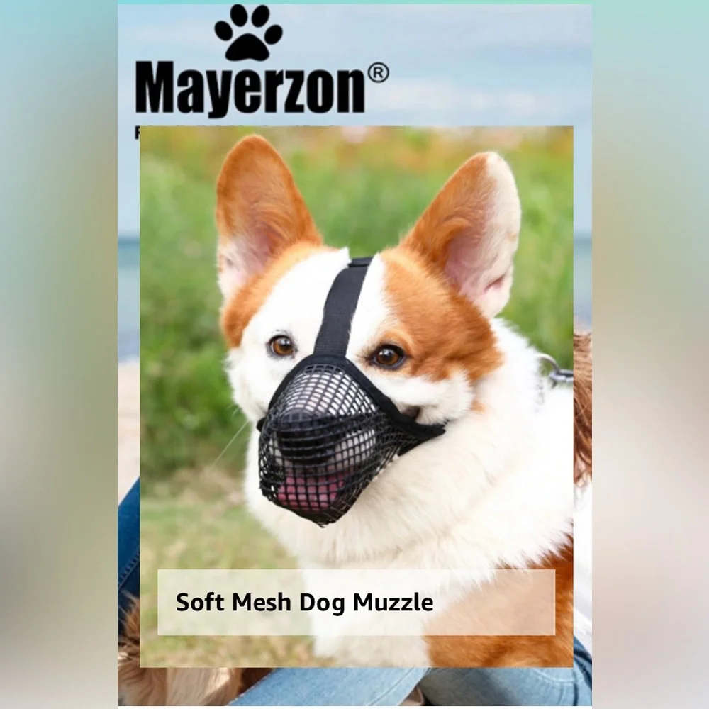 Mayerzon Soft Mesh Humane Dog Muzzle Comfortable Black XS NWT